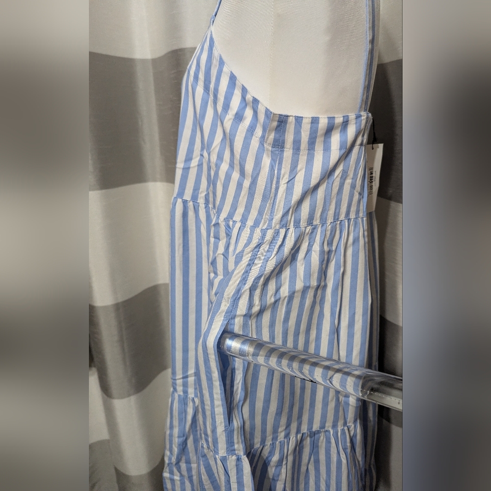 The Drop Britt Bluebell Stripe Tiered Maxi Dress w/ Adjustable Straps - Picture 7 of 11